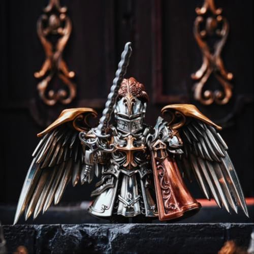 Handcrafted Crusader and Crimson Templar Statue Crusader Figurine Statue Ornament Craft