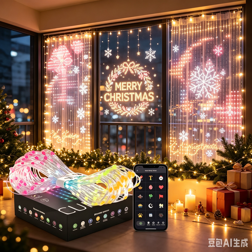 DIY Smart LED Curtain Sync Lights Size: 3.3*3.3 FT （1*1m)