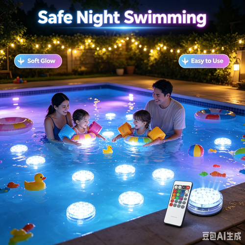 💥Buy one, get three free—end up with four💥Submersible LED Pool Lights (RF Remote Control )