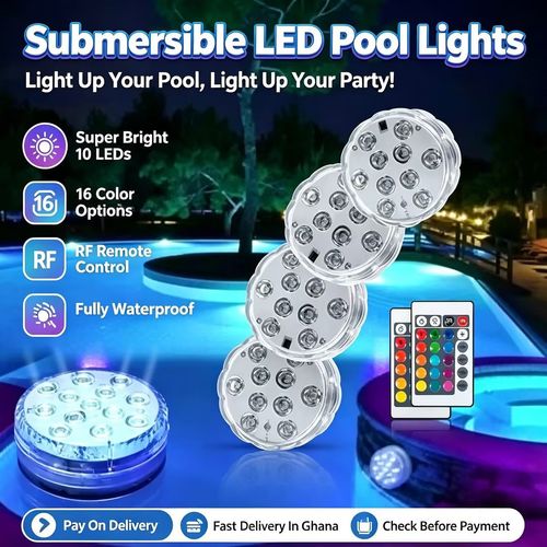 💥Buy one, get three free—end up with four💥Submersible LED Pool Lights (RF Remote Control )
