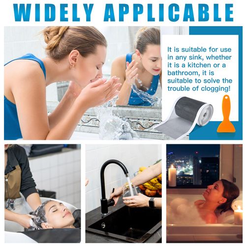 Adjustable Shower Drain Stopper, Self‑Adhesive Drain Sticker & Mesh Sink Filter Bathroom Sewer Accessory Set
