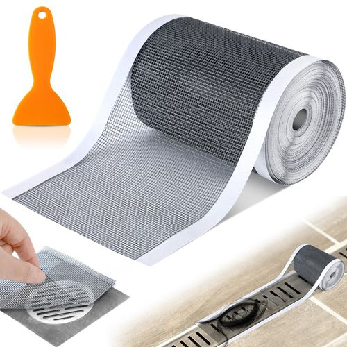Adjustable Shower Drain Stopper, Self‑Adhesive Drain Sticker & Mesh Sink Filter Bathroom Sewer Accessory Set