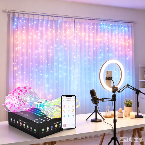 DIY Smart LED Curtain Sync Lights Size: 3.3*3.3 FT （1*1m)