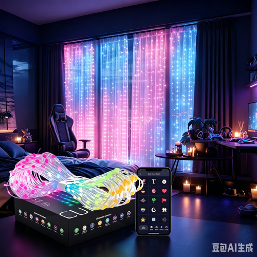 DIY Smart LED Curtain Sync Lights Size: 3.3*3.3 FT （1*1m)