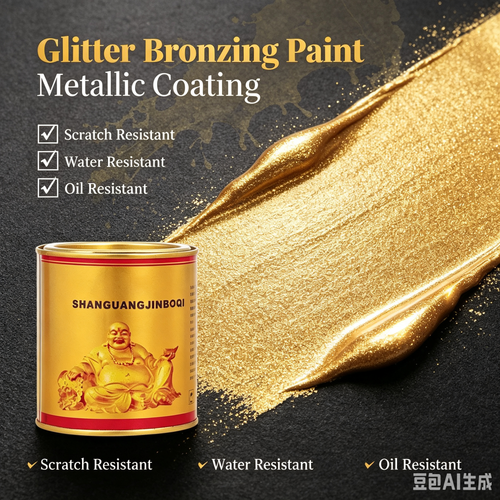 Water‑based Glitter Bronzing Paint, Metallic Gold Paint for Crafts & Statue Decoration