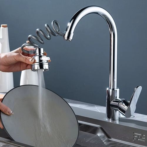 Universal Swivel Faucet Filter, 3‑Speed Stretchable Kitchen Faucet Sprayer Anti‑Splash Water Nozzle