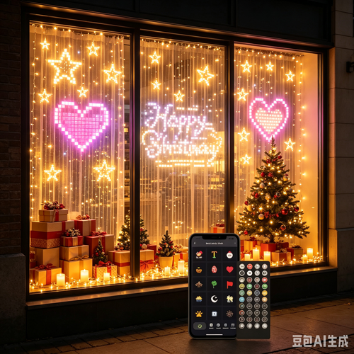 DIY Smart LED Curtain Sync Lights Size: 3.3*3.3 FT （1*1m)