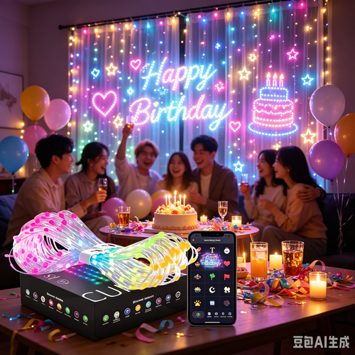 DIY Smart LED Curtain Sync Lights Size: 3.3*3.3 FT （1*1m)