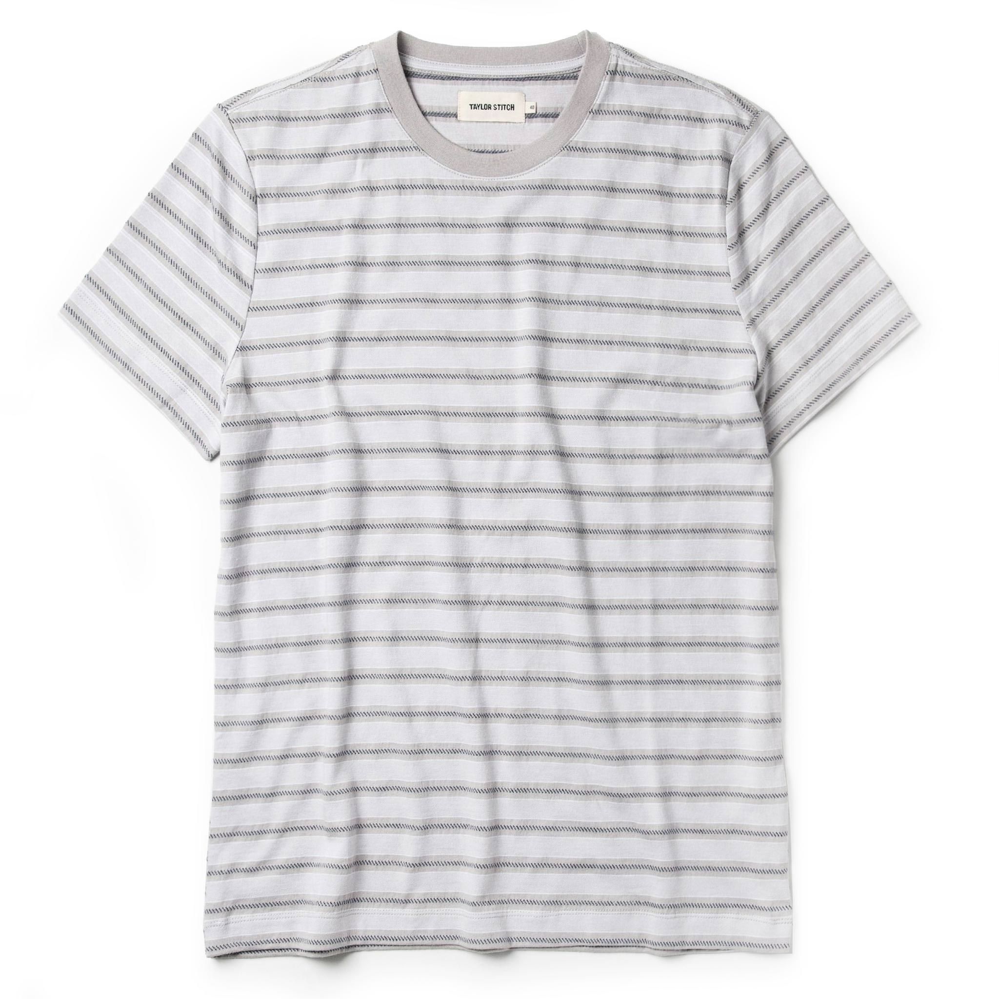 Uasow Organic Cotton Tee in Graphite Stripe