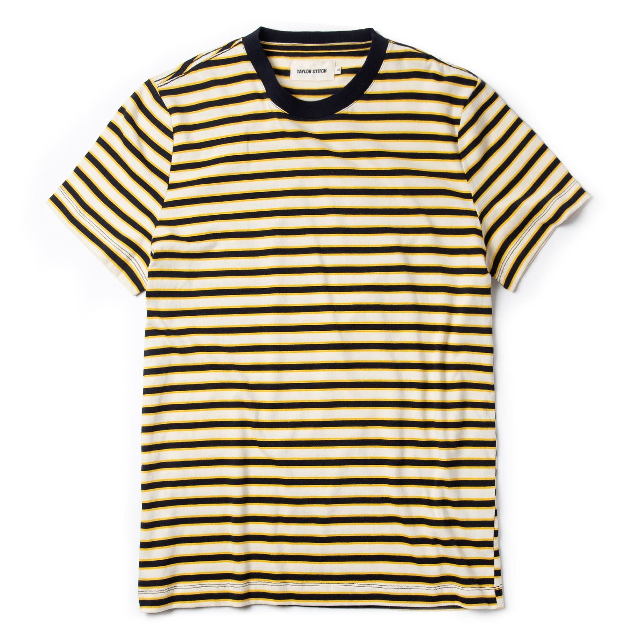 Uasow Organic Cotton Tee in Gold Stripe