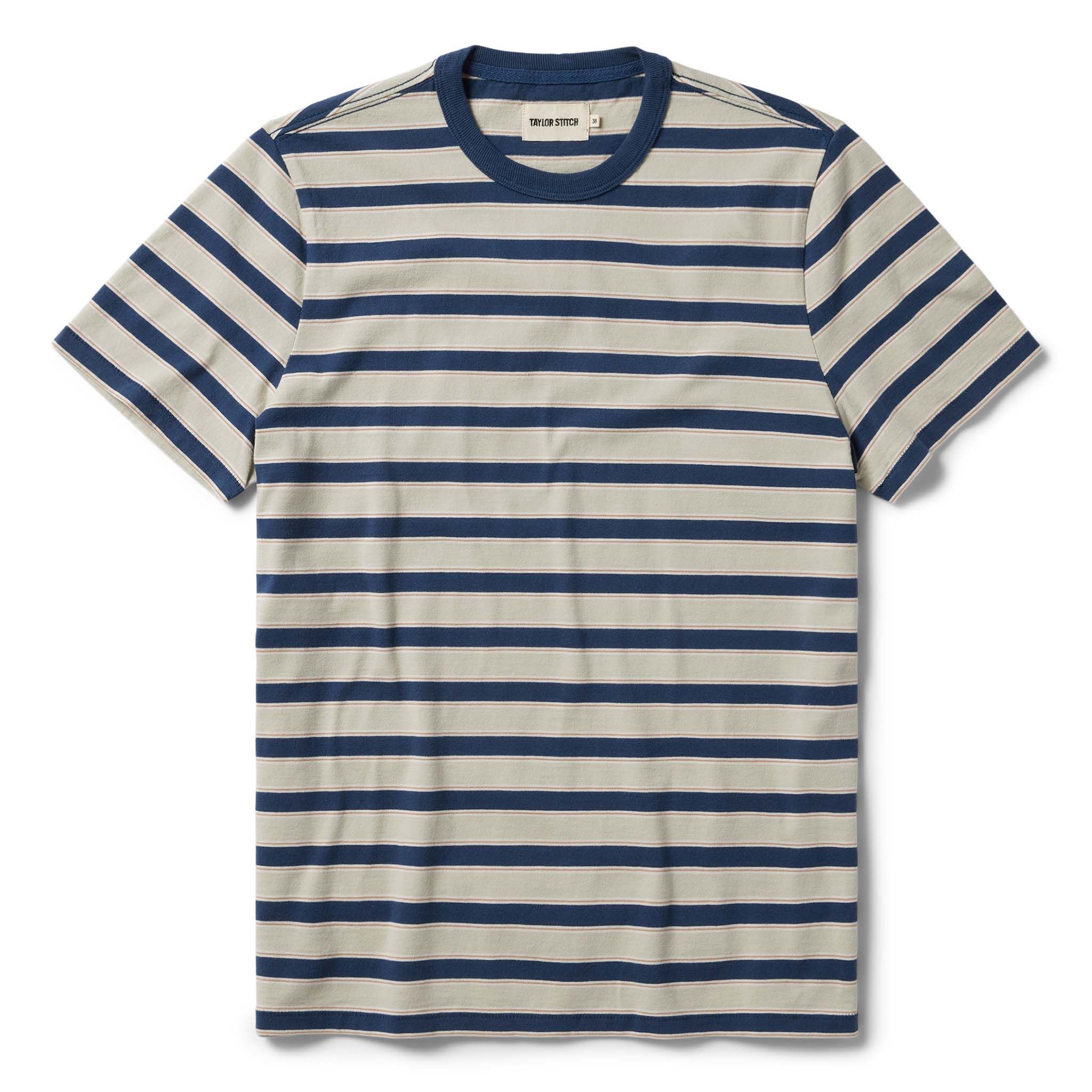 Uasow Organic Cotton Tee in Daybreak Stripe