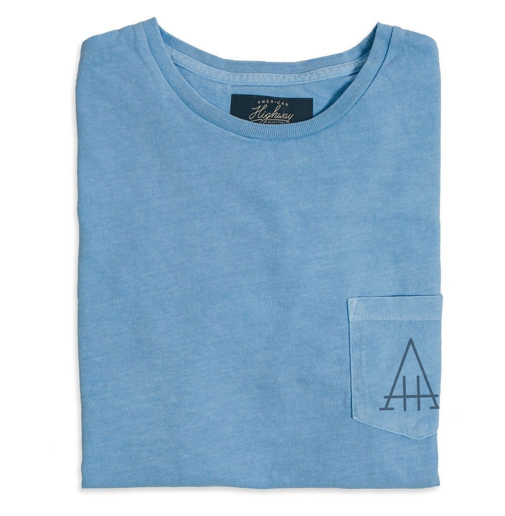 Uasow Highway Tee in Dusty Blue