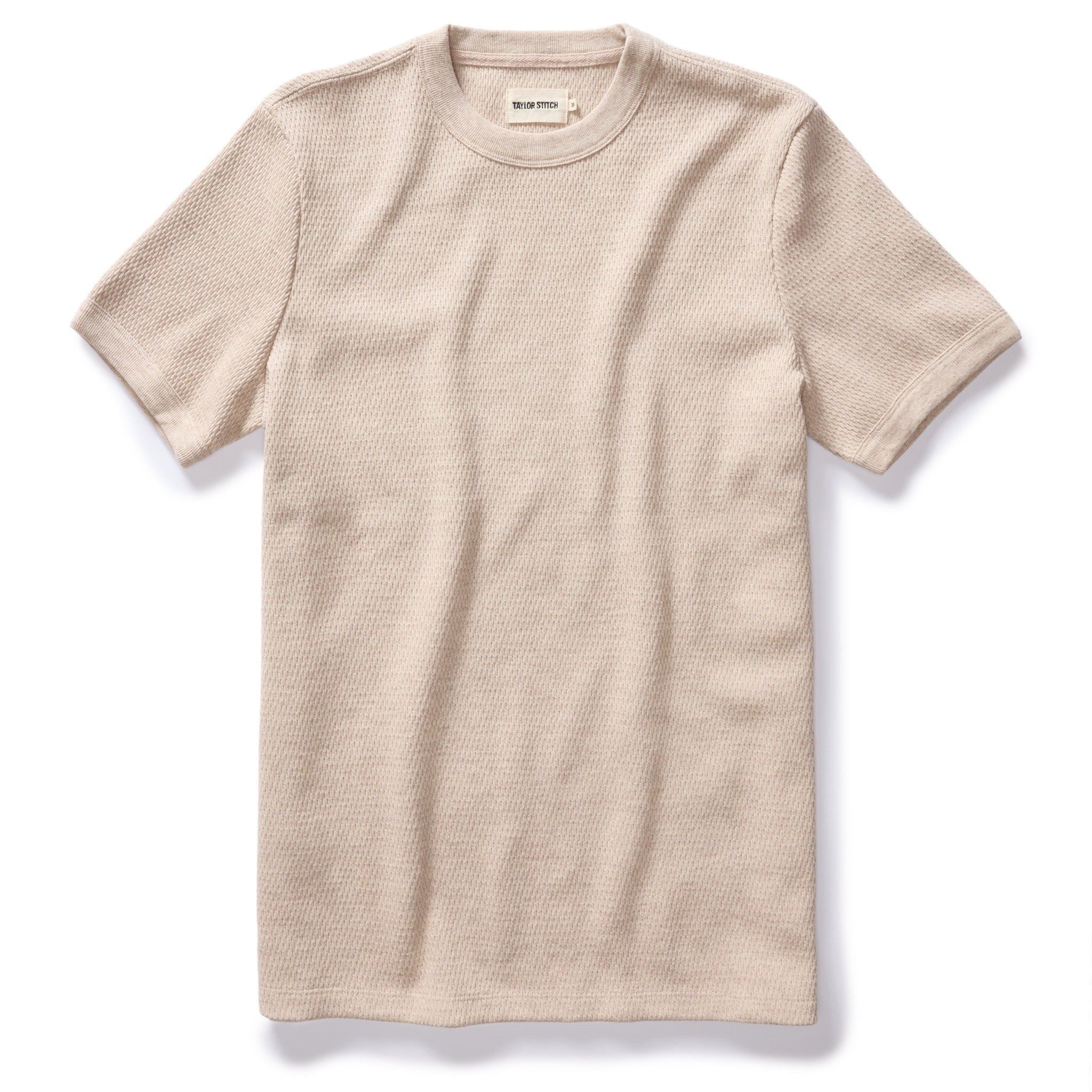 Uasow Heavy Bag Waffle Short Sleeve in Oat Heather