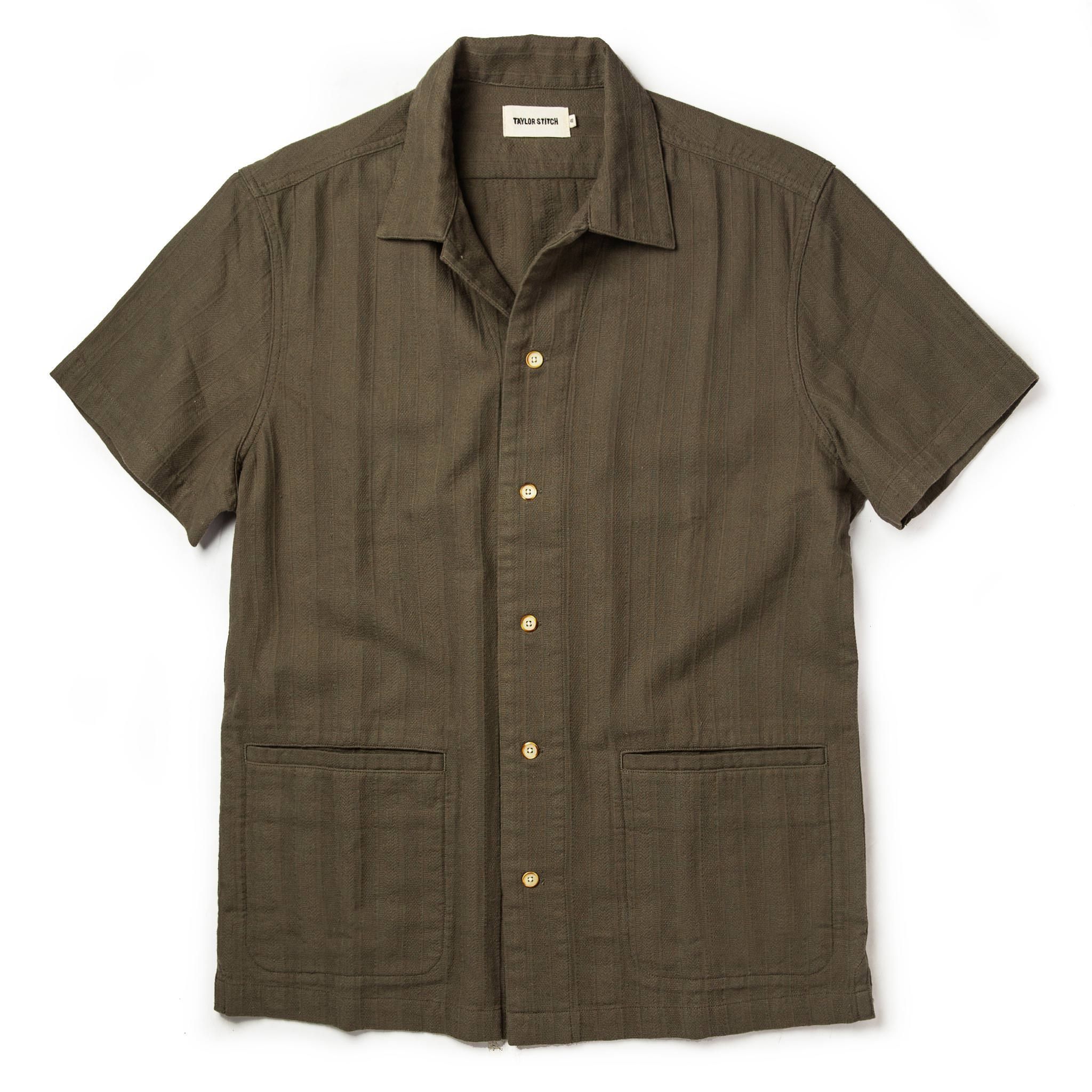 Uasow Havana in Olive Jacquard Stripe