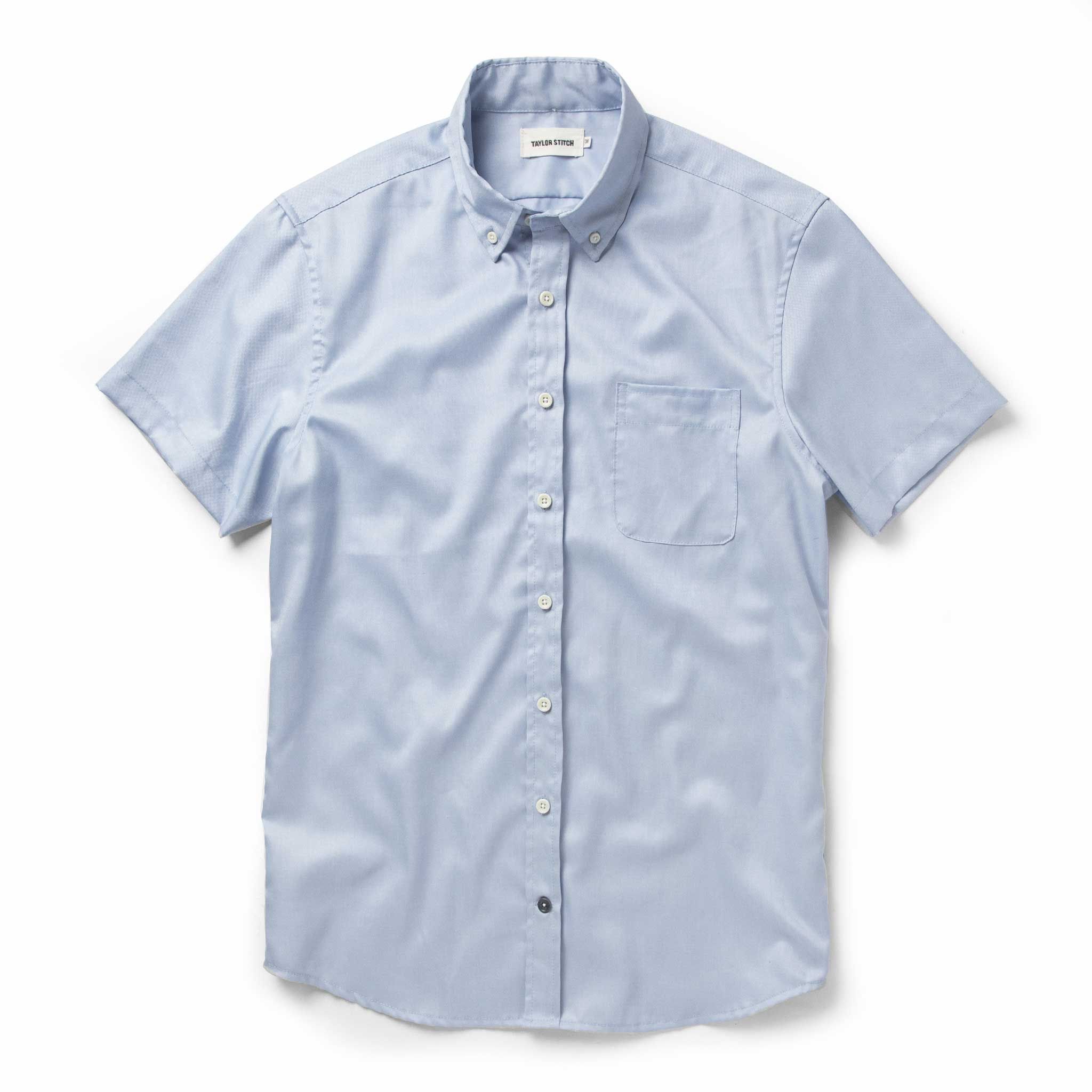 Uasow Short Sleeve Jack in Washed Blue Oxford