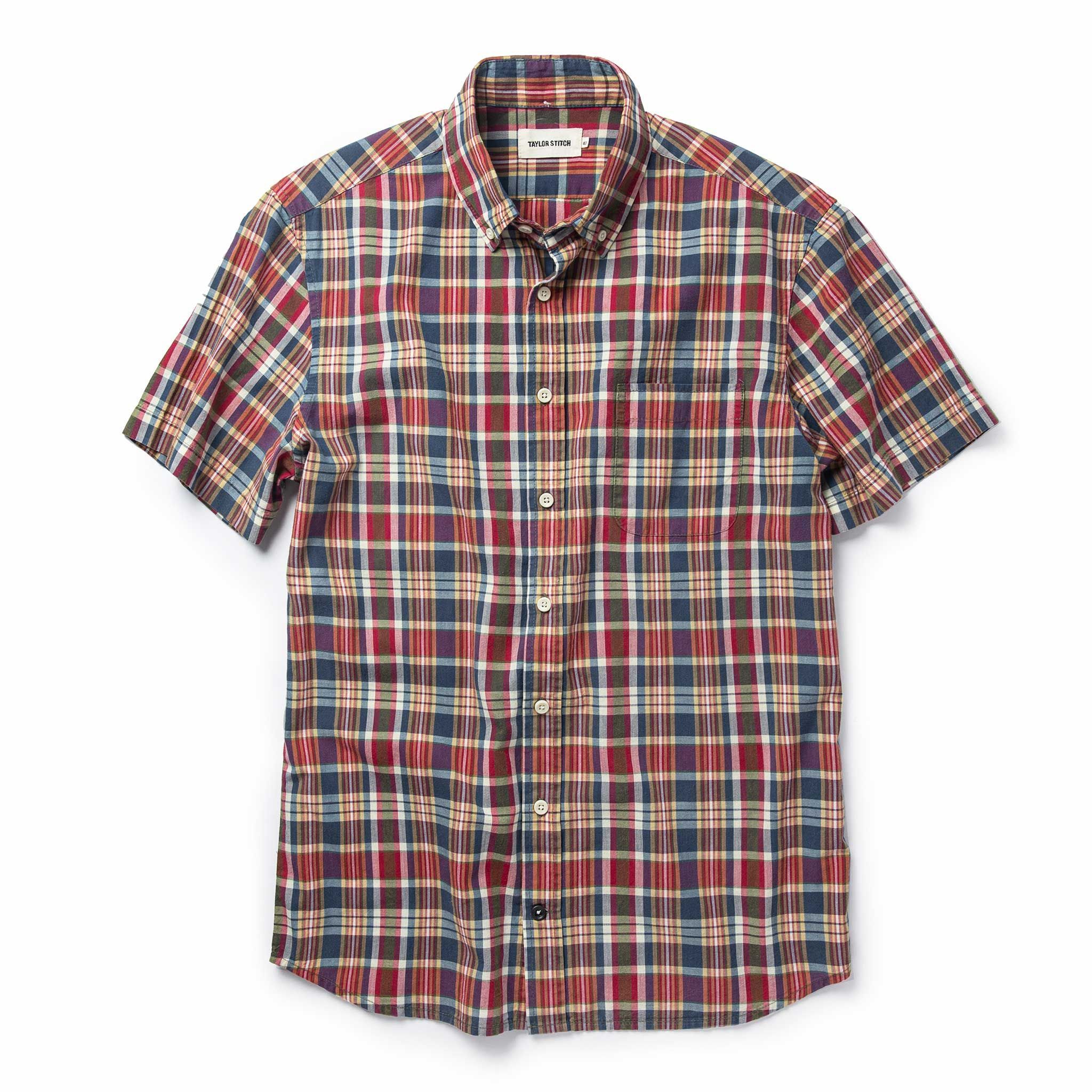 Uasow Short Sleeve Jack in Red Madras