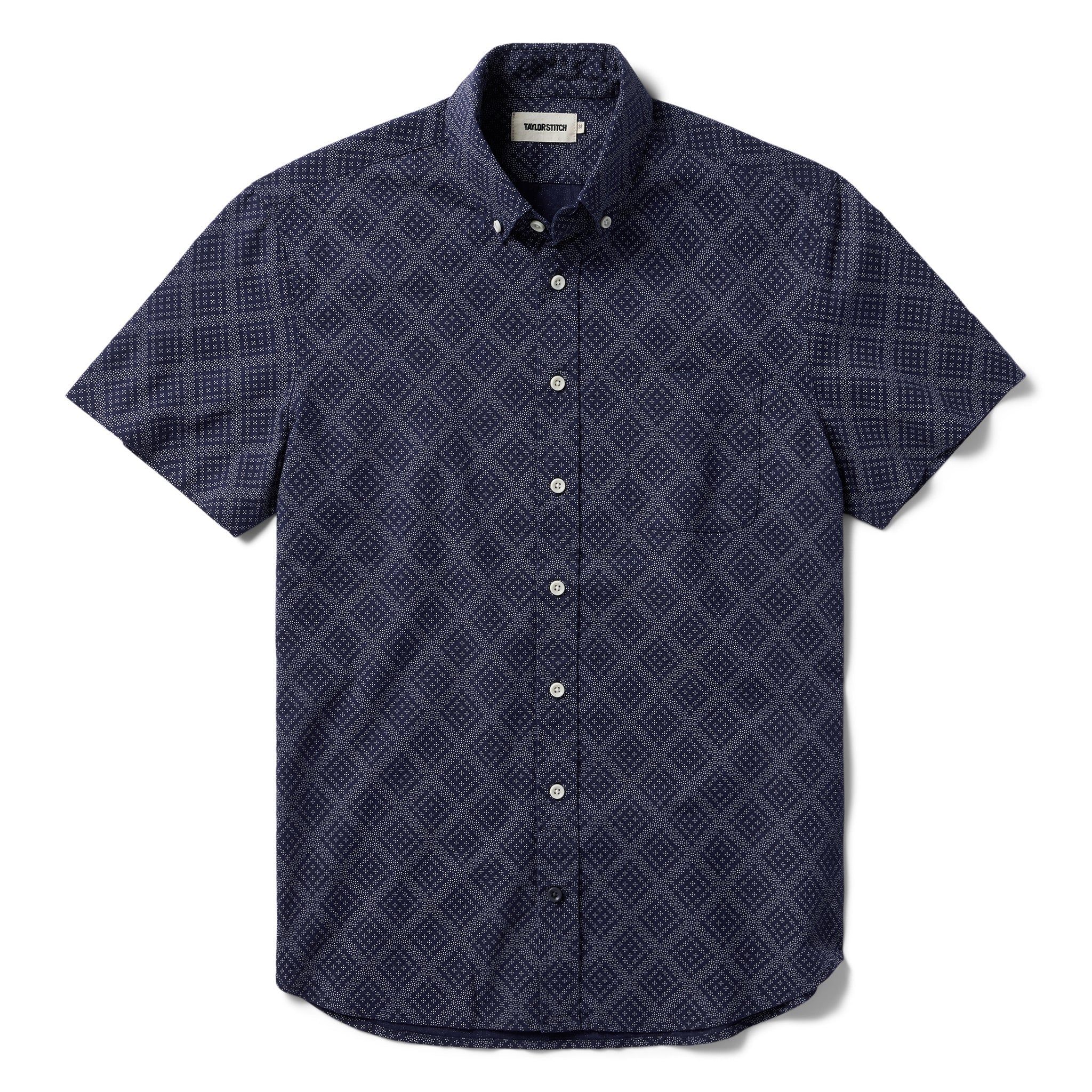 Uasow Short Sleeve Jack in Navy Diamond