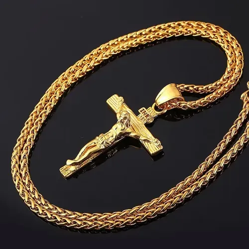 High Quality Stainless Steel Cross INRI Crucifix Jesus Piece Pendant Necklace Jewelry