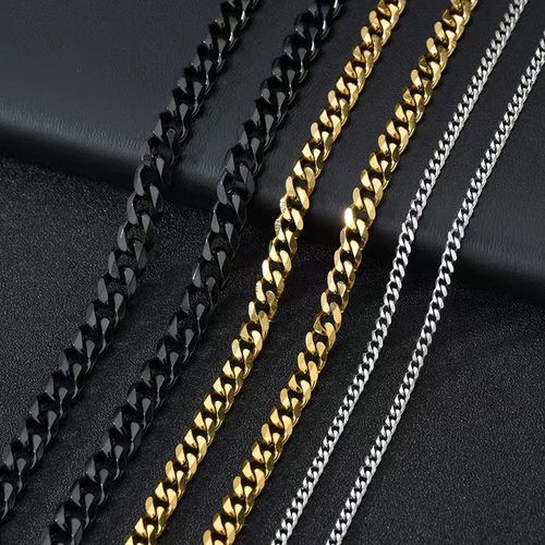 High Quality Stainless Steel Gold Jewelry Necklace Hip Hop Jewelry Cuban Chain Necklace