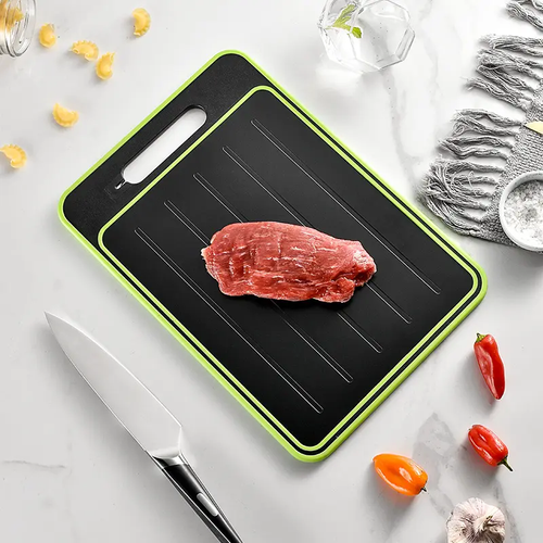 Hot Selling 4 in 1 Thawing Plate With Chopping Board Spice Grater and Knife Sharpener Aluminum Defrosting Plate Cutting Board