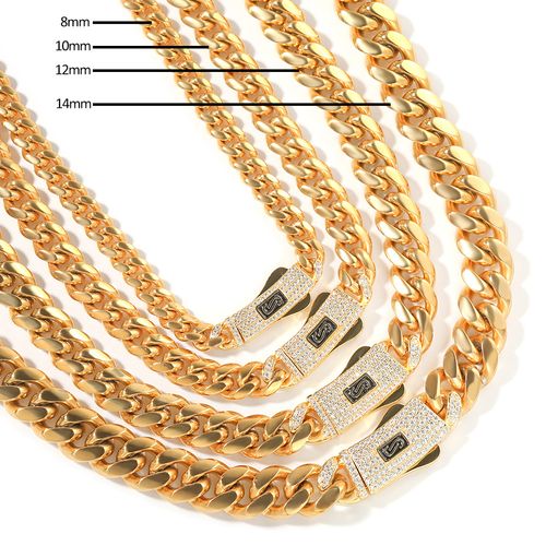 High Quality Stainless Steel Gold Jewelry Necklace Hip Hop Jewelry Cuban Chain Necklace