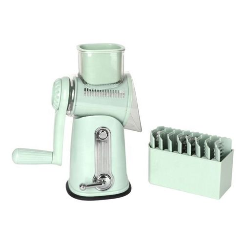 Upgrade Plastic Roatry Cheese Grater Vegetable Slicer Machine Round Mandoline Food Fruit Slicer With 5 Drum Blades