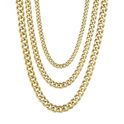 High Quality Stainless Steel Gold Jewelry Necklace Hip Hop Jewelry Cuban Chain Necklace