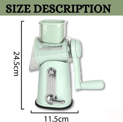 Upgrade Plastic Roatry Cheese Grater Vegetable Slicer Machine Round Mandoline Food Fruit Slicer With 5 Drum Blades