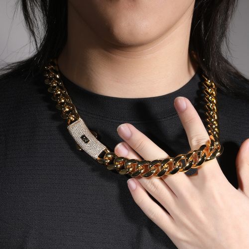 High Quality Stainless Steel Gold Jewelry Necklace Hip Hop Jewelry Cuban Chain Necklace