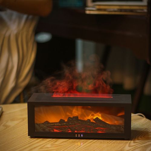 High Quality Home Desktop air Humidifier Fireplace Diffuser Remote Control Aroma Diffuser Seven-color Essential Oil Diffuser