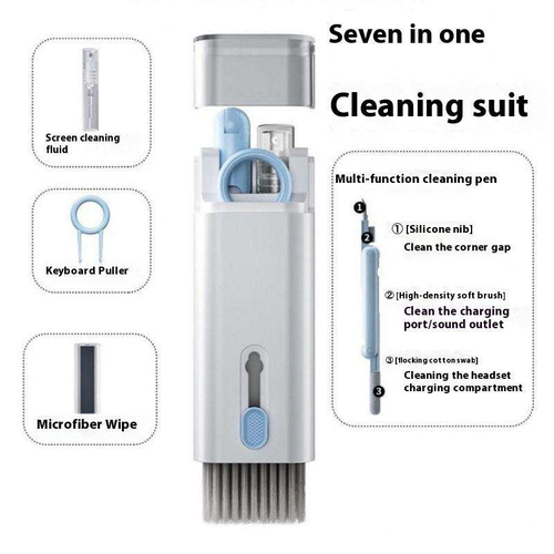Keyboard Cleaning Kit 7-in-1 Laptops Cleaner with Keycap Multifunctional Keyboard Brush Cleaning Set for Phone