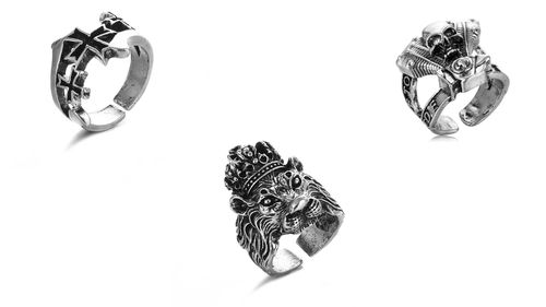 Men's Alloy Vintage Style Ring - Fashionable Hip-Hop Hand Accessory for Men