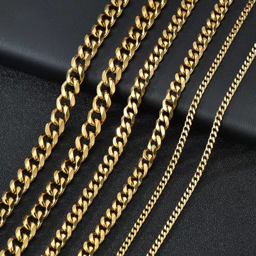 High Quality Stainless Steel Gold Jewelry Necklace Hip Hop Jewelry Cuban Chain Necklace