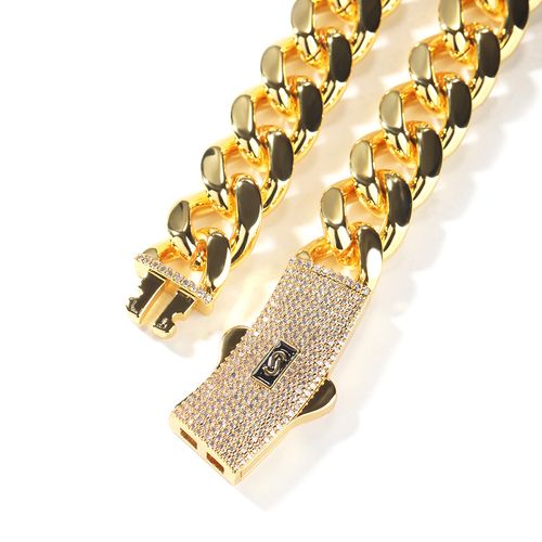 High Quality Stainless Steel Gold Jewelry Necklace Hip Hop Jewelry Cuban Chain Necklace