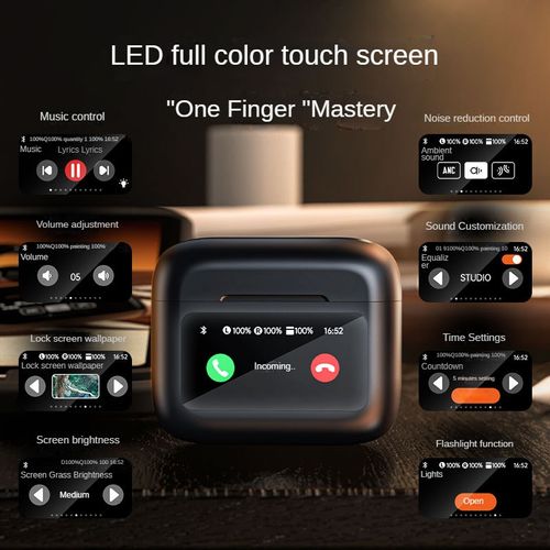 🎧Multi-functional wireless noise-canceling bluetooth headphones with screen smart touch control - long wear without pain