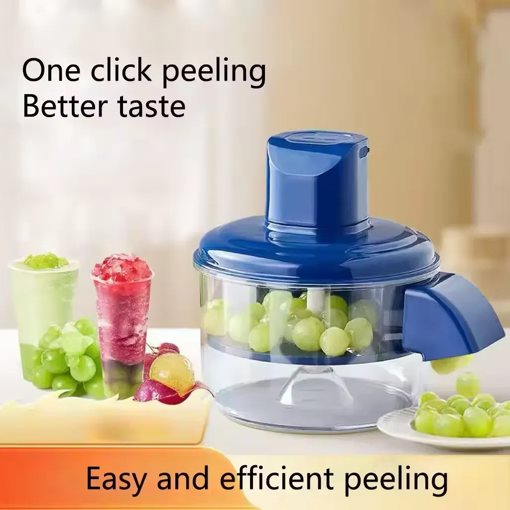 Descascador automático de alho, uva, tomate, frutas e legumes, ideal para uso doméstico.