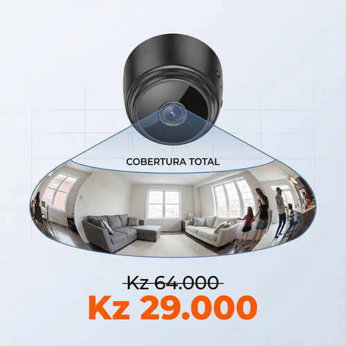 👁️📷 Luanda | Câmara A9 HD Grande Angular — Pequena no Tamanho 🔍 —Visão Grande Angular 👀 — Imagem HD Clara 🌙 — Monitorização Interior & Exterior 🏠🚪 — Proteção Antirroubo 24h ⏰