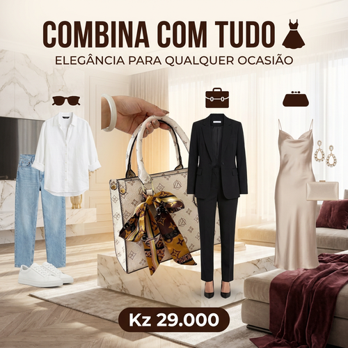 🔥🇦🇴 Luanda 2026 ✨ Mala Tote Feminina Luxo 👜💎 Transforme o seu look em segundos 🌟 Design moderno e elegante 💖 Grande capacidade 📦 acabamento sofisticado 🪡 👗 Mão, ombro e tiracolo 3 em 1 🔄 💼 Perfeita para trabalho 🏢 passeio 🚶‍♀️ e uso diário 💖
