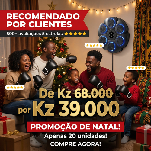 🥊🔥Luanda 🏋️‍♂️🏠Alvo de Boxe Suspenso Inteligente 🎧 Bluetooth + Ritmo Musical + Luz LED RGB👊🎶