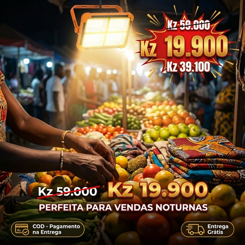 🔥Luanda💡 Lâmpada Solar LED Super Resistente 🌞♻️Recarregável sem Eletricidade💡✨ Iluminação Ultra Forte 🔦⚡ Longa Duração 🔋🌙  Ideal para Casa 🏠, Emergência 🚨, Barraca Noturna 🛍️🌃 e Camping ⛺⭐ em Luanda 📍🚚 Portátil 🎒, Econômica 💰 e Fácil de Usar 👍😊