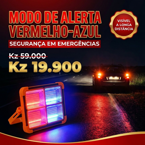 🔥Luanda💡 Lâmpada Solar LED Super Resistente 🌞♻️Recarregável sem Eletricidade💡✨ Iluminação Ultra Forte 🔦⚡ Longa Duração 🔋🌙  Ideal para Casa 🏠, Emergência 🚨, Barraca Noturna 🛍️🌃 e Camping ⛺⭐ em Luanda 📍🚚 Portátil 🎒, Econômica 💰 e Fácil de Usar 👍😊