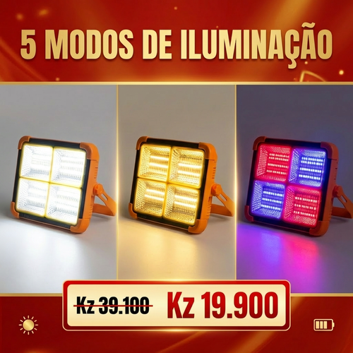 🔥Luanda💡 Lâmpada Solar LED Super Resistente 🌞♻️Recarregável sem Eletricidade💡✨ Iluminação Ultra Forte 🔦⚡ Longa Duração 🔋🌙  Ideal para Casa 🏠, Emergência 🚨, Barraca Noturna 🛍️🌃 e Camping ⛺⭐ em Luanda 📍🚚 Portátil 🎒, Econômica 💰 e Fácil de Usar 👍😊