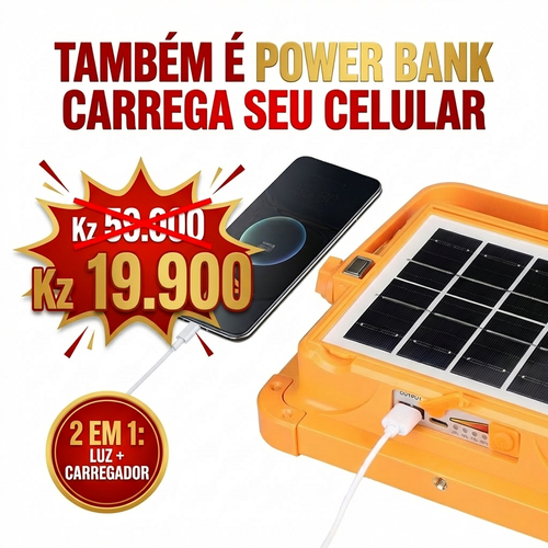 🔥Luanda💡 Lâmpada Solar LED Super Resistente 🌞♻️Recarregável sem Eletricidade💡✨ Iluminação Ultra Forte 🔦⚡ Longa Duração 🔋🌙  Ideal para Casa 🏠, Emergência 🚨, Barraca Noturna 🛍️🌃 e Camping ⛺⭐ em Luanda 📍🚚 Portátil 🎒, Econômica 💰 e Fácil de Usar 👍😊