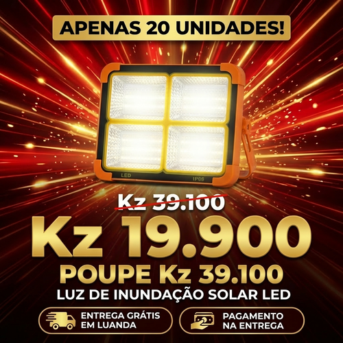 🔥Luanda💡 Lâmpada Solar LED Super Resistente 🌞♻️Recarregável sem Eletricidade💡✨ Iluminação Ultra Forte 🔦⚡ Longa Duração 🔋🌙  Ideal para Casa 🏠, Emergência 🚨, Barraca Noturna 🛍️🌃 e Camping ⛺⭐ em Luanda 📍🚚 Portátil 🎒, Econômica 💰 e Fácil de Usar 👍😊