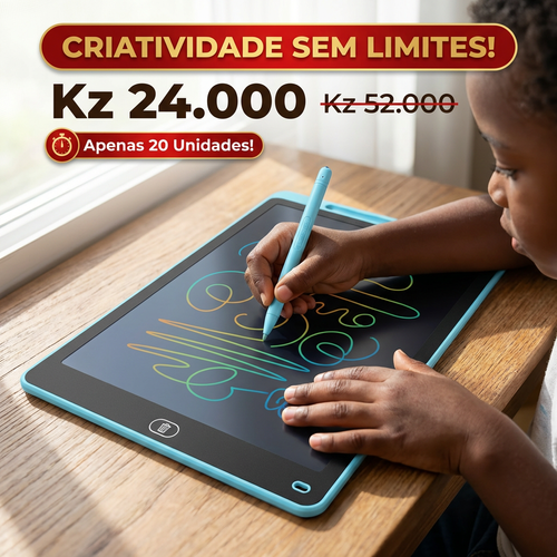 🇦🇴Luanda 👶🧠 Desenvolvimento mental 📱🖊️ Quadro LCD 16 Infantil 🎨✏️ Escreve e apaga com 1 clique ♻️ Sem papel 👀 Protege os olhos 💡 Tela grande fácil usar 📚 Ideal para escola e casa 🎁 Presente perfeito