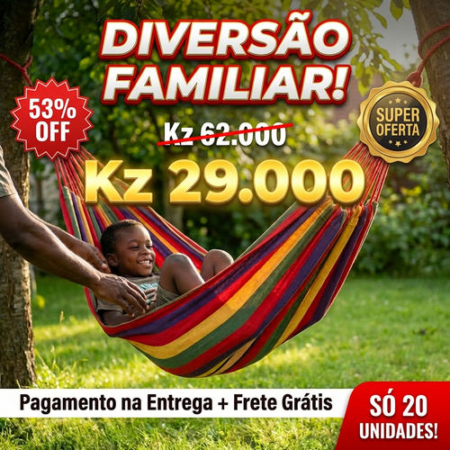 🇦🇴🌈 OFERTA LUANDA! 🌈— 🌴 Rede Portátil para Exterior —🛏️☀️ Descanso Perfeito em Qualquer Lugar  — Super Confortável 😌 — Forte e Resistente 💪 — Ideal para Camping 🏕️ Jardim 🌿 e Descanso Diário 🌞