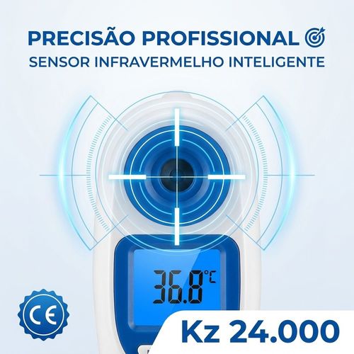 🇦🇴🔥 Luanda 🌡️ Termómetro Digital Sem Contacto ⚡ Mede a temperatura em 1 segundo 😷 Sem tocar no corpo 👶👨 Seguro para crianças e adultos 🏠 Essencial para toda a família 💡 Rápido, preciso e fácil de usar