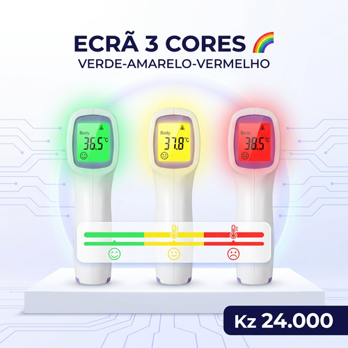 🇦🇴🔥 Luanda 🌡️ Termómetro Digital Sem Contacto ⚡ Mede a temperatura em 1 segundo 😷 Sem tocar no corpo 👶👨 Seguro para crianças e adultos 🏠 Essencial para toda a família 💡 Rápido, preciso e fácil de usar