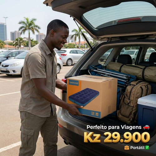 🔥🇦🇴 Luanda 🛏️ Cama de Ar Portátil Premium ✨☁️ Adeus chão duro e frio ✨ 100% Anti-humidade 🌧️ Ideal para casa, sesta e lazer 💖 Super macio e durável 💨 Enche muito rápido 🎒 Ideal para viagem e descanso diário 🌿✨🛏️ Durma nas nuvens todas as noites ✨