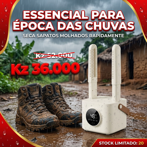 🇦🇴👟PROMOÇÃO ESPECIAL OFERTA LUANDA!—👟 Secador de Sapatos Inteligente!—⏰ Temporizador Digital com Ecrã Tátil!—💨 CHEGA DE SAPATOS MOLHADOS!— 🌧️ Perfeito para Chuva e Suor!— 🏠 Ideal para Uso Doméstico! — 🚚 Entrega Grátis em Luanda!